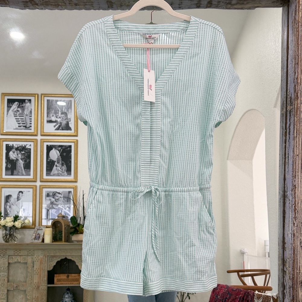 Vineyard Vines Sky Blue Seersucker Swim Cover-Up